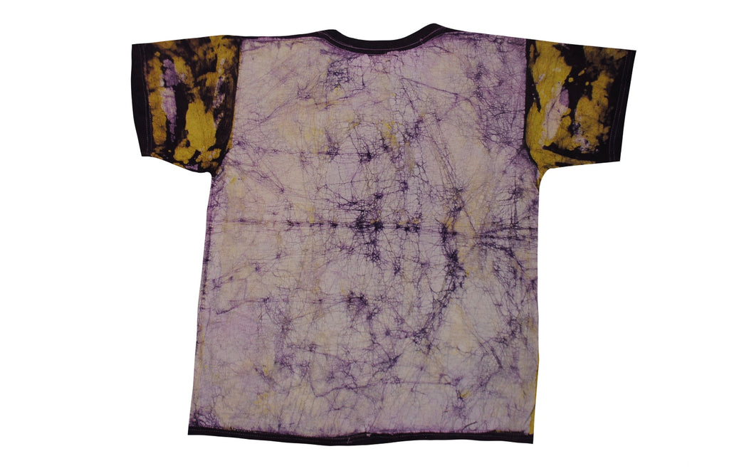 SmileGiver Batik kids Yellow Gorilla You Again U-kneck T-shirt batik, back view.