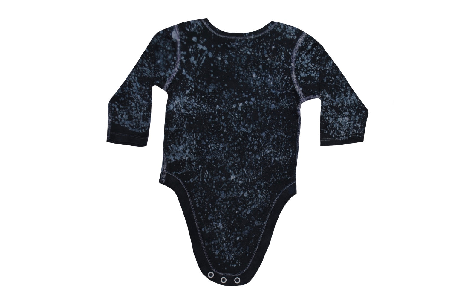 Folded back view of blue bear batik onesie