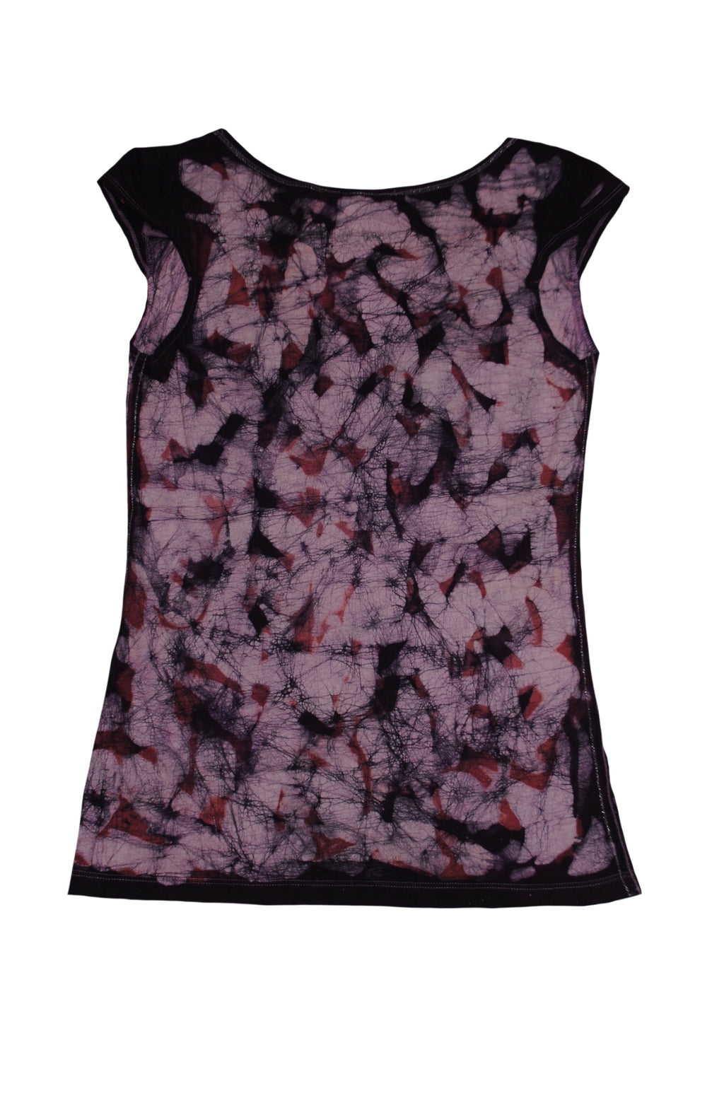 SmileGiver Batik adult Pink Purple Pattern Tank Top batik, back view.
