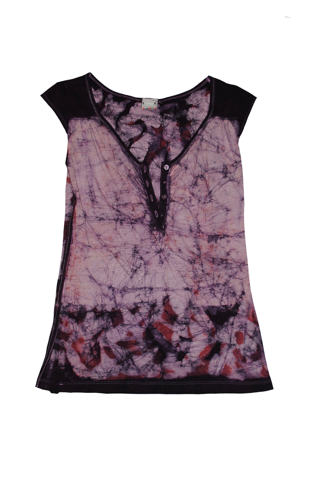 SmileGiver Batik adult Pink Purple Pattern Tank Top batik, front view.
