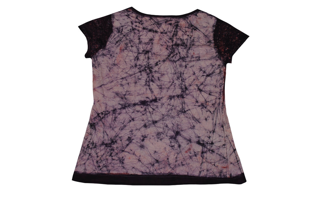 SmileGiver Batik youth Pink Purple Pattern T-shirt batik, back view.