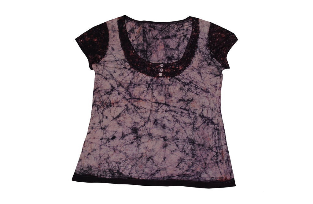 SmileGiver Batik youth Pink Purple Pattern T-shirt batik, front view.