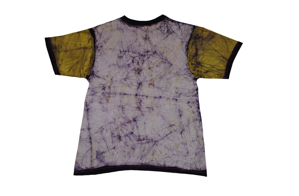 SmileGiver Batik youth Yellow Elephant T-shirt batik, back view.