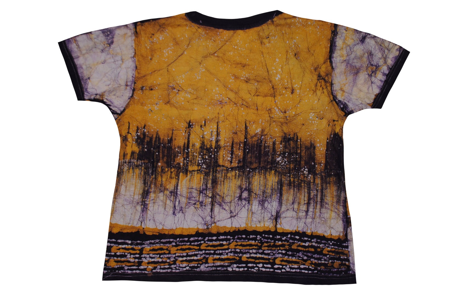 SmileGiver Batik youth Orange Elephant Moon T-shirt batik, back view.