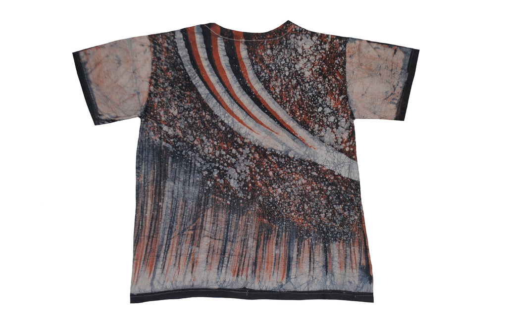 SmileGiver Batik kids Red Monkey (I am thinking) T-shirt batik, back view.