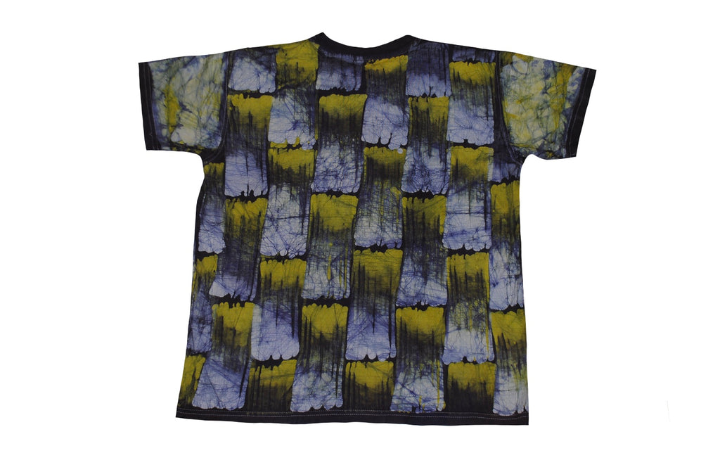 SmileGiver Batik youth Yellow Monkey (You Again) T-shirt batik, back view.