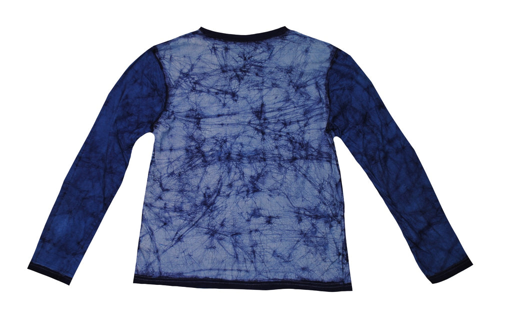 SmileGiver Batik kids Blue Gorilla Thinking Long Sleeve batik, back view.